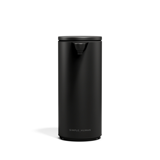 Simplehuman 9 oz 266ml Rechargeable Liquid Sensor Pump in Matte Black, touch-free operation.