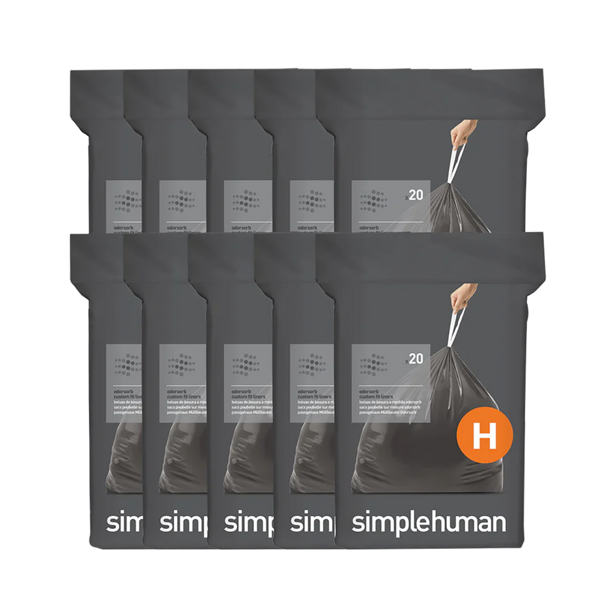 Code H Blue Recycling Custom Fit Liners - Simplehuman