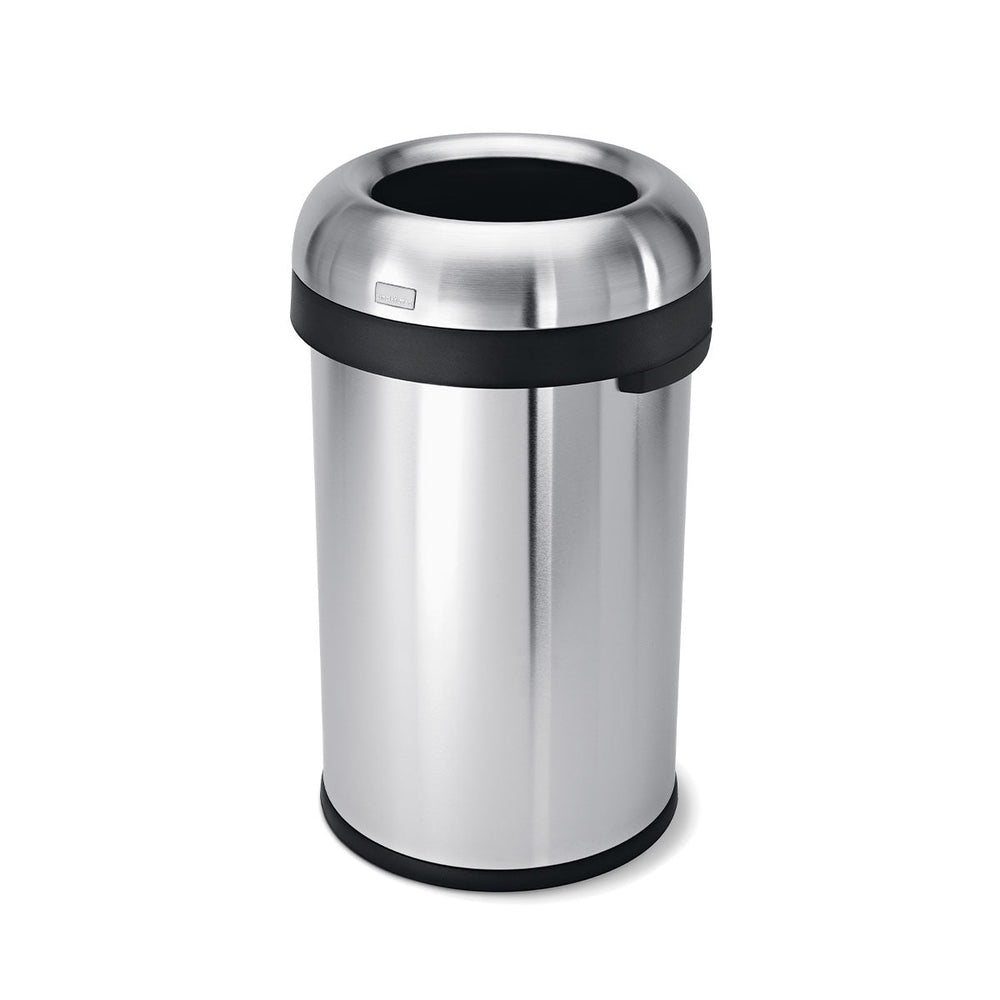 80L bullet open can, brushed heavy-gauge stainless steel