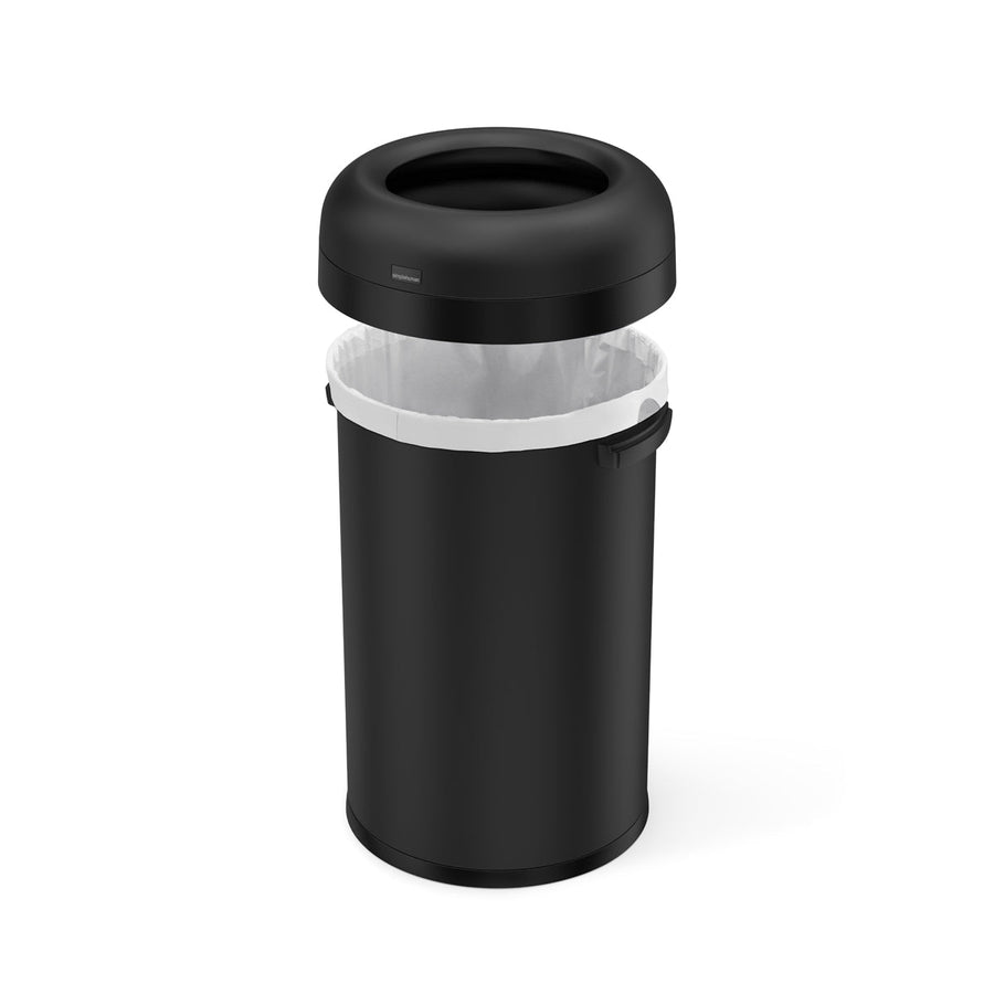 80L bullet open can, brushed heavy-gauge stainless steel