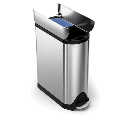 double compartiment poubelle papillon à pédale 40 litres