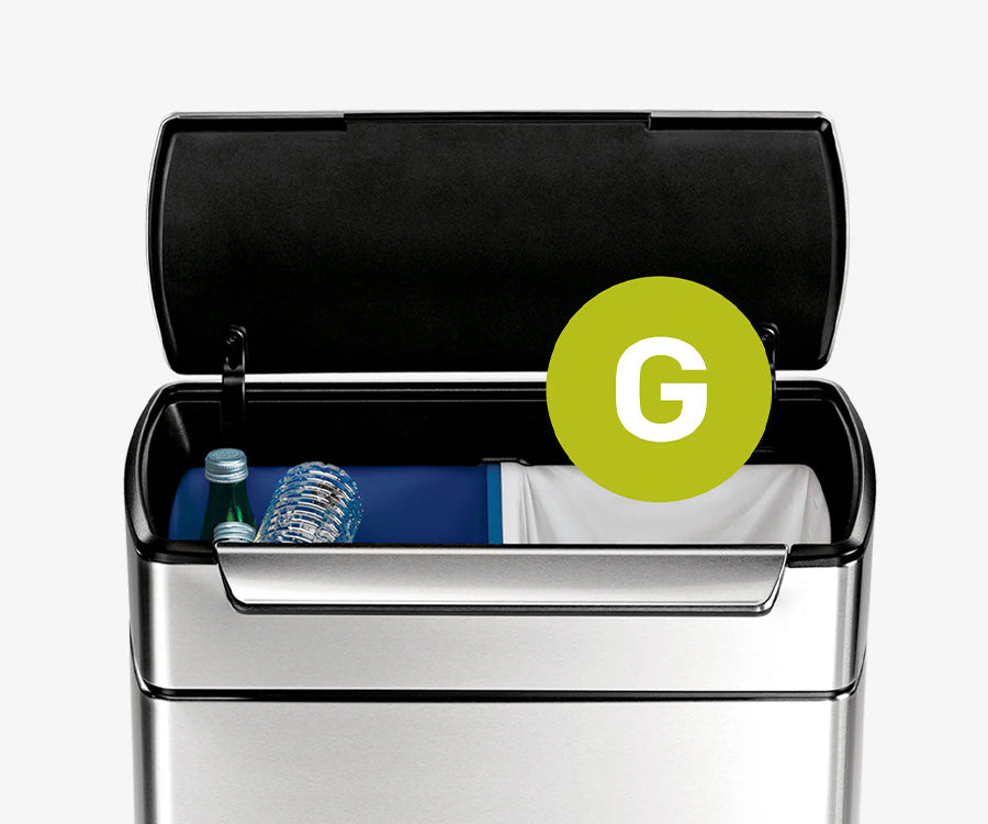 48L Dual Compartment Rectangular Touch-Bar Can - Simplehuman