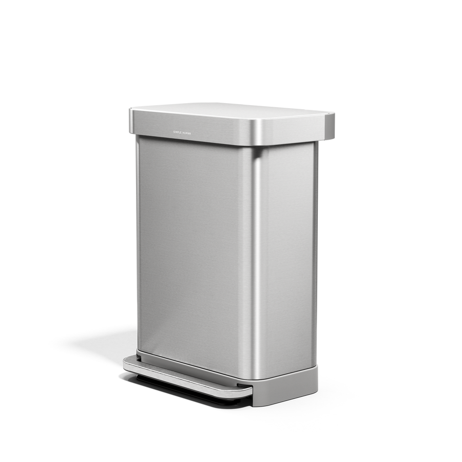 55L rectangular step can with liner pocket - simplehuman 55L rectangular step can with liner pocket - simplehuman