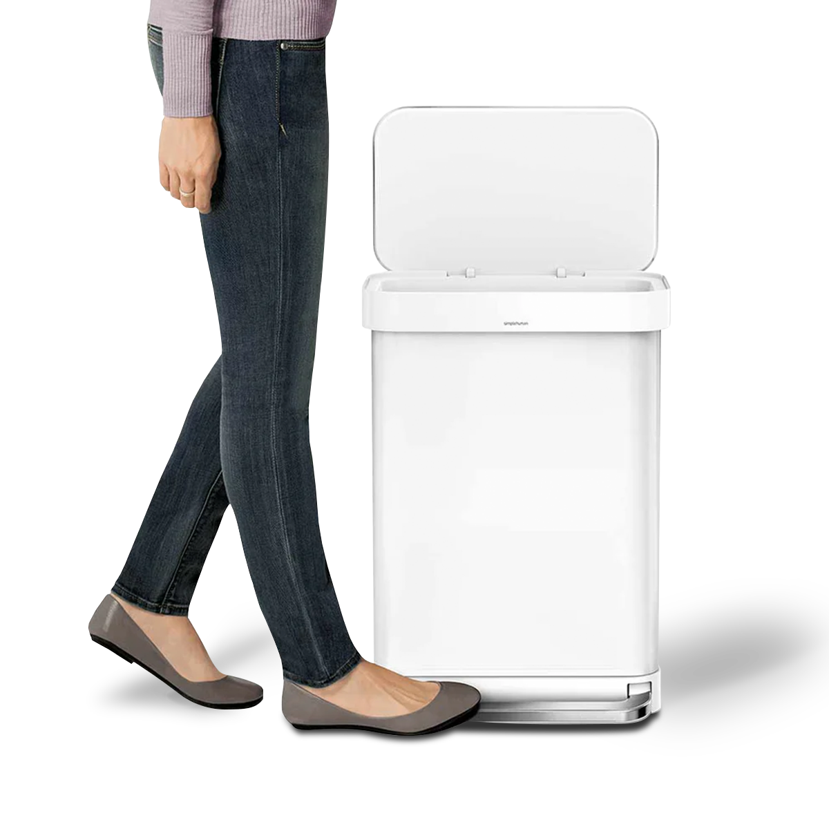 55L rectangular step can with liner pocket - simplehuman