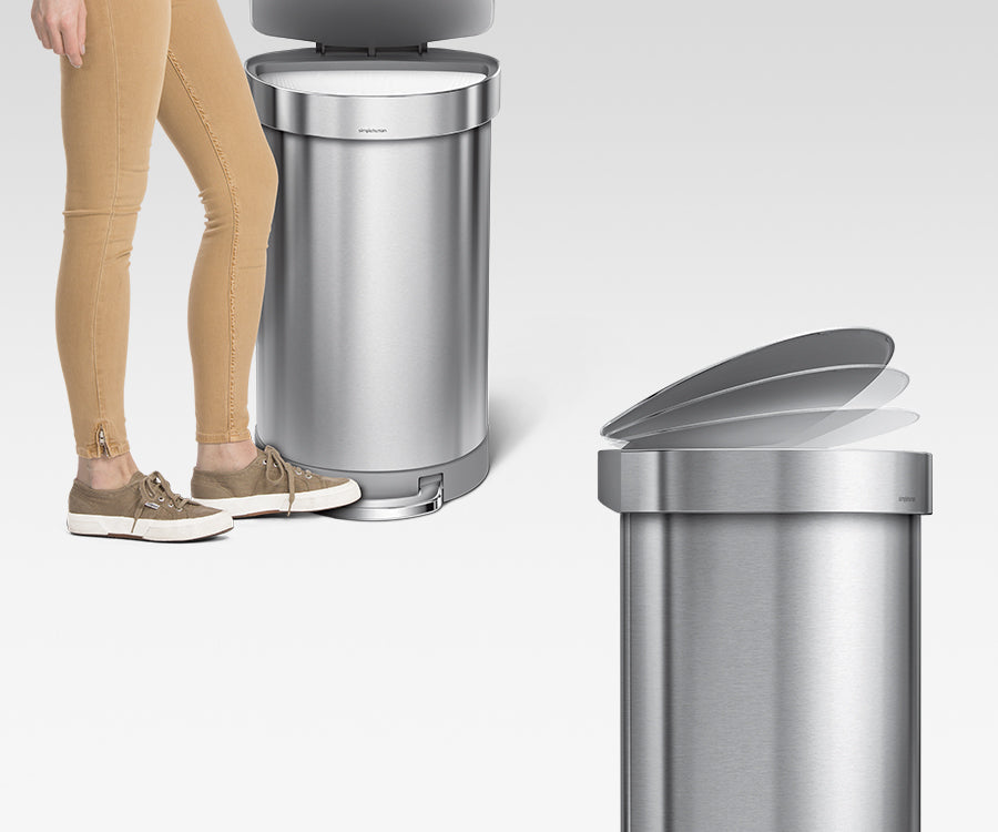 60L Semi-Round Step Can with Liner Rim - Simplehuman