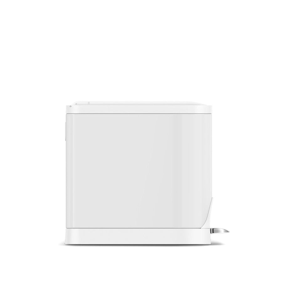 10L butterfly step can - white finish - side view