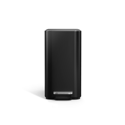 Poubelle compacte à pédale de 9LNoir mat