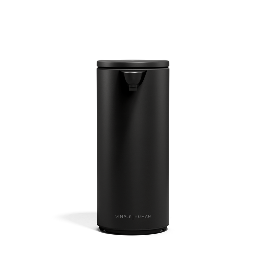 Simplehuman 9 oz 266ml Rechargeable Liquid Sensor Pump in Matte Black, touch-free operation.