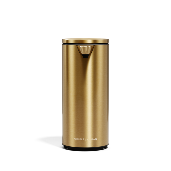 Simplehuman 9 oz 266ml. Rechargeable Liquid Sensor Pump in Brass, touch-free operation.