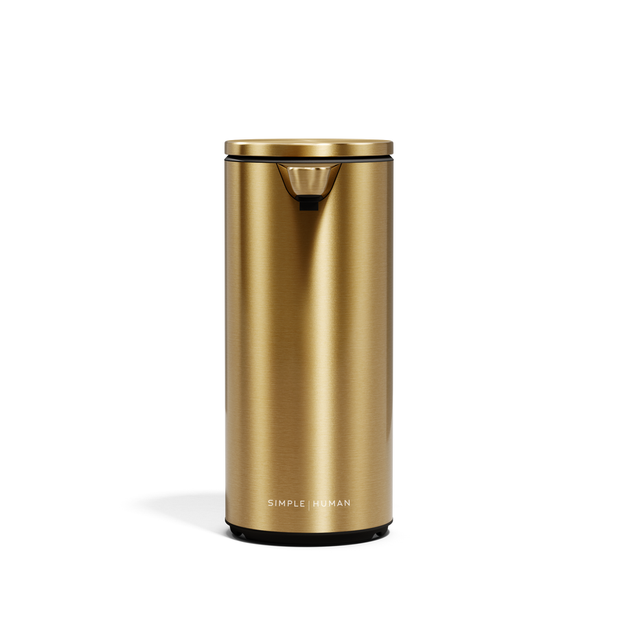 Simplehuman 9 oz 266ml. Rechargeable Liquid Sensor Pump in Brass, touch-free operation.