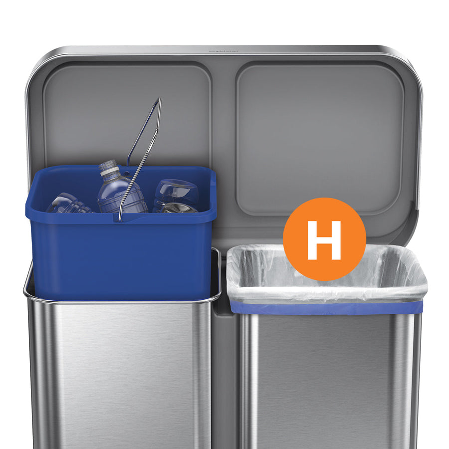 Code H Blue Recycling Custom Fit Liners - Simplehuman