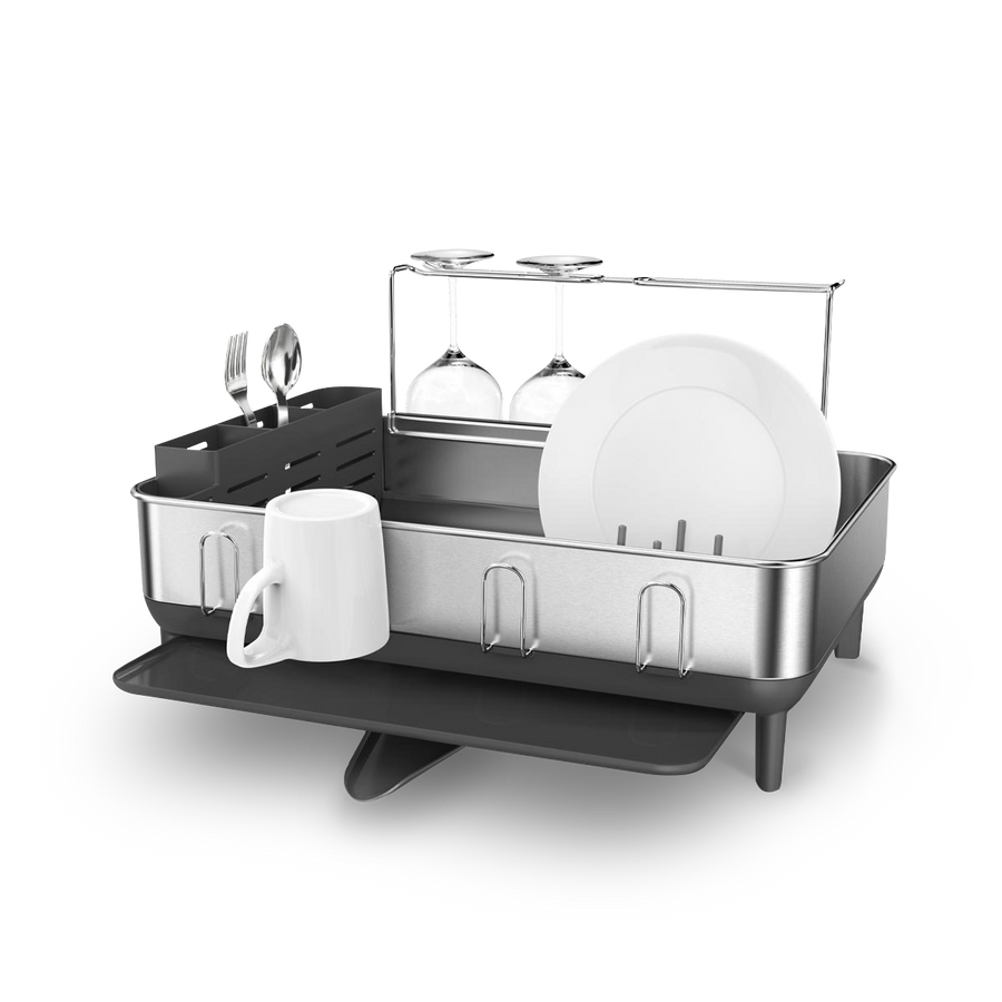 égouttoir à cadre en acier avec porte-verres à vin