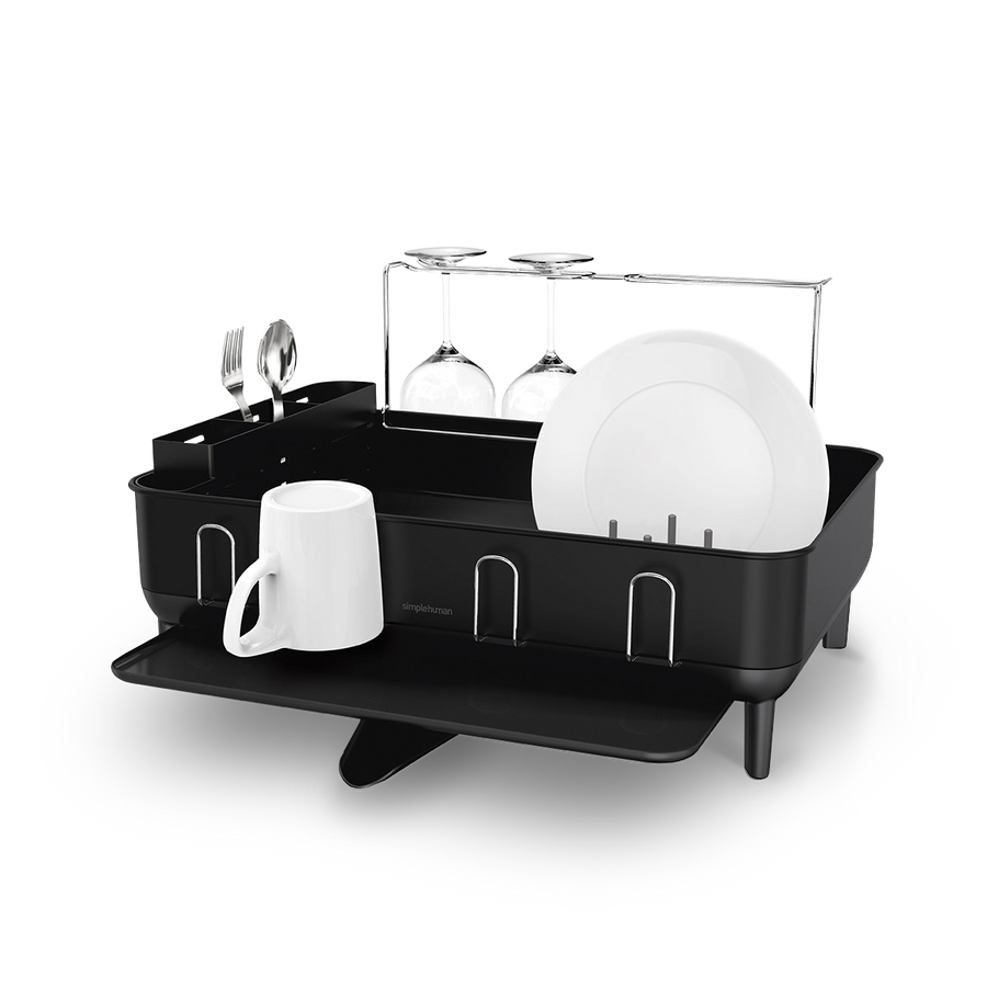 égouttoir à cadre en acier avec porte-verres à vin