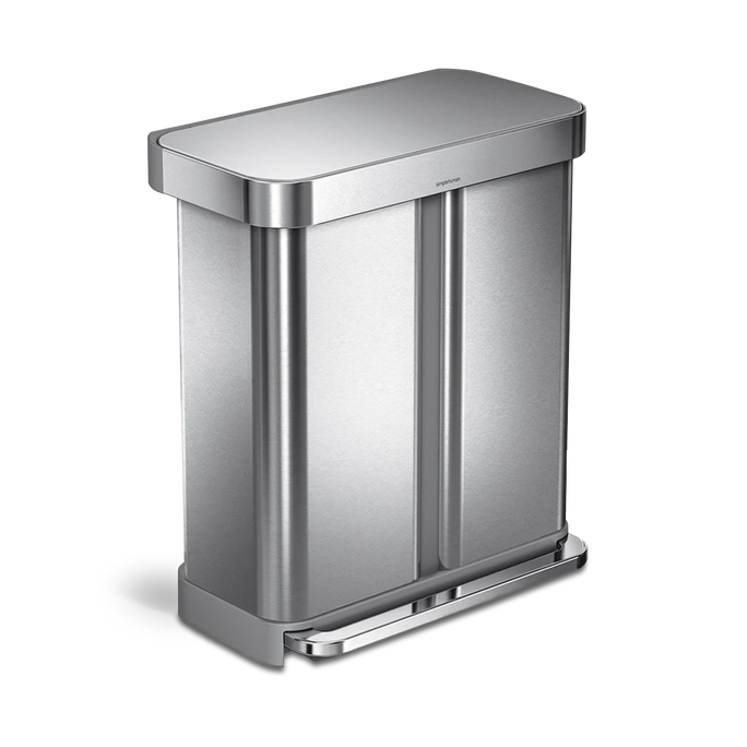 gen1 58L dual compartment rectangular sensor can with voice and motion control