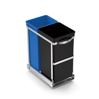 double compartiment  poubelle coulissante pour dessous le comptoir 35 litres
