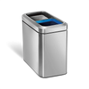 double compartiment  poubelle étroite ouverte 20 litresbrossé