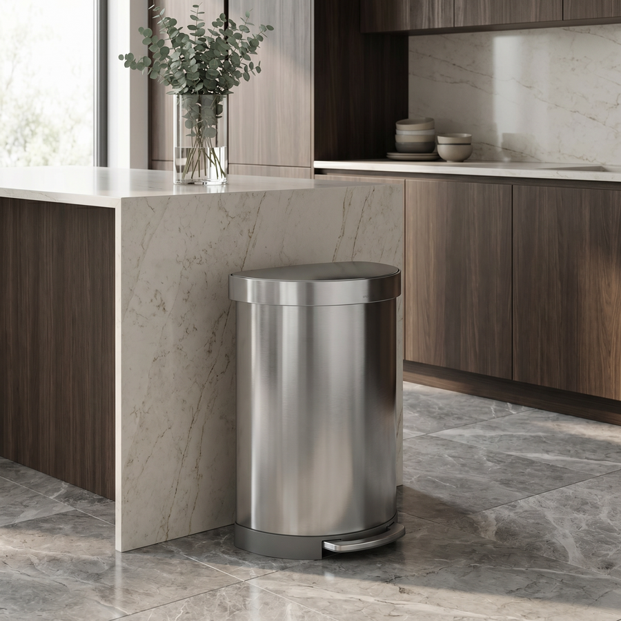 60L Semi-Round Step Can with Liner Rim - Simplehuman