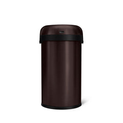 poubelle ronde ouverte 60 litres, acier inoxydable couleur laiton ultra-robuste