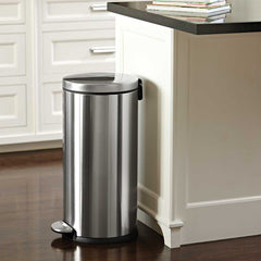 30L round step can - brushed finish - lifestyle in kitchen