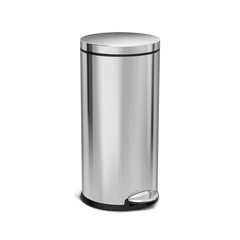30L round step can - brushed finish - 3/4 view main image