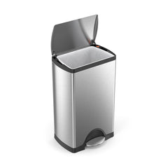 38L rectangular step can - brushed finish - open can image