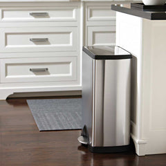 38L rectangular step can - brushed finish - lifestyle in kitchen next to island image