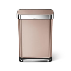 55L rectangular step can with liner pocket - rose gold finish - front view image