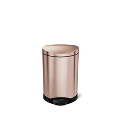 6L semi-round step can - rose gold finish - front view image