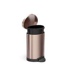 6L semi-round step can - rose gold finish - inner bucket out of can image