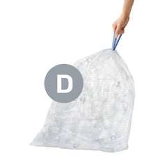 code D, custom fit recycling can liners, 6 packs of 20, clear