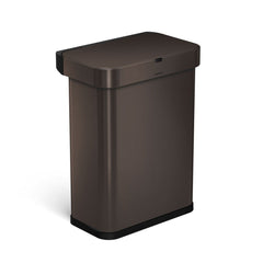 58L rectangular sensor can with voice and motion control - dark bronze finish - 3/4 view main image