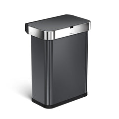 58L rectangular sensor can with voice and motion control - black finish - 3/4 view main image