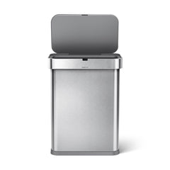 58L rectangular sensor can with voice and motion control - brushed finish - lid open image