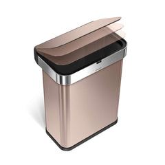 58L rectangular sensor can with voice and motion control - rose gold finish - lid closing image