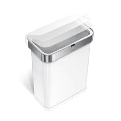 58L rectangular sensor can with voice and motion control - white finish - lid closing image