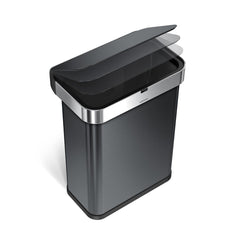 58L rectangular sensor can with voice and motion control - black finish - lid closing image