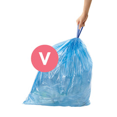 sacs poubelle sur mesure, code V, 3 paquets de 20