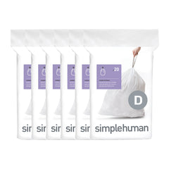 code D, custom fit recycling can liners, 6 packs of 20, clear